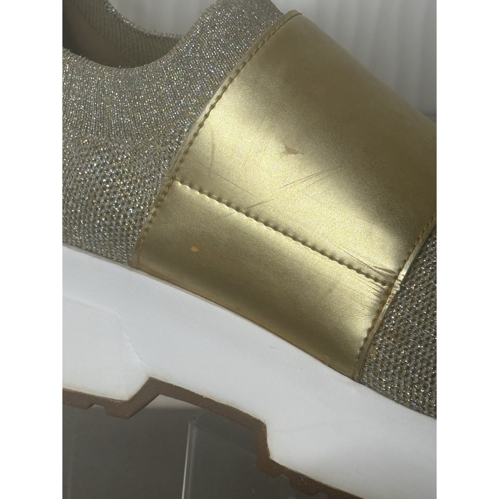 Michael Kors Cosmo Knit Slip-On Sneakers Gold For Women's Size 8M Platform Shoes - Picture 5 of 15